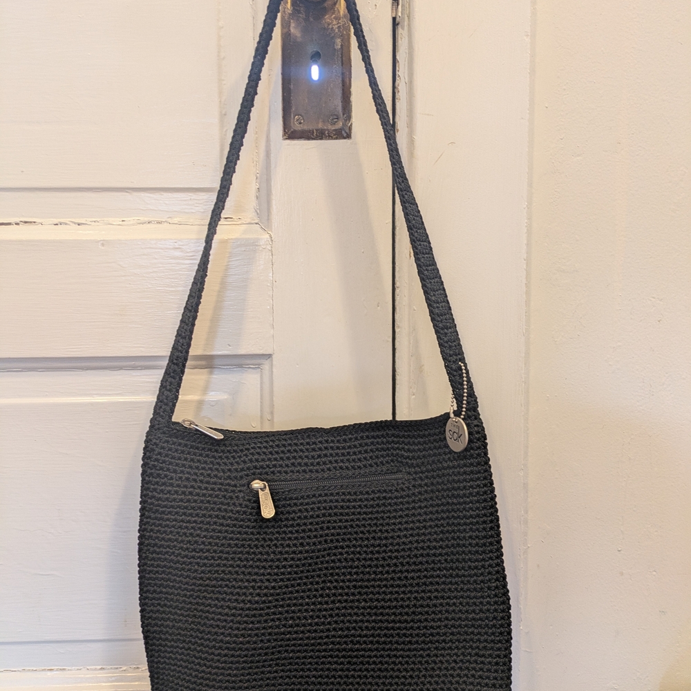 The Sak Black Crochet Shoulder Bag